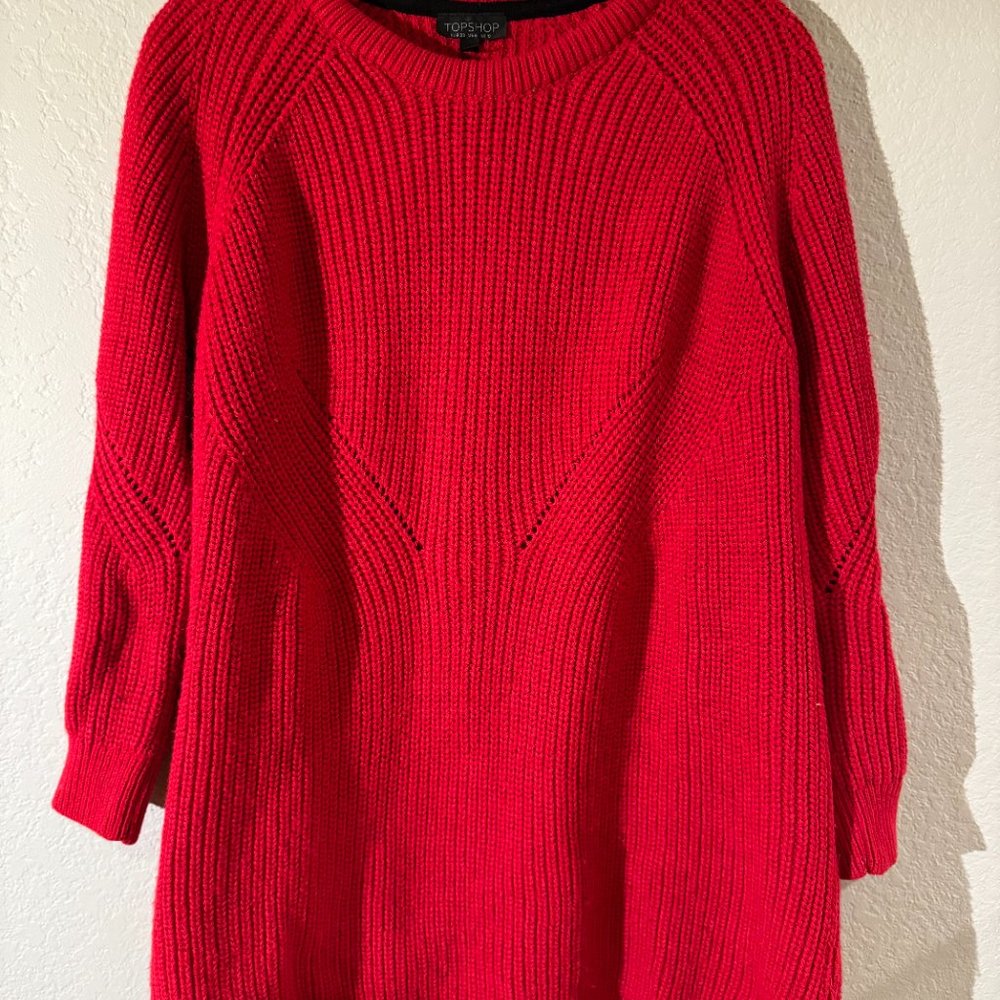 Topshop Oversized Red Sweater - US 6